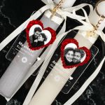 2 Λαμπάδες με Μπρελοκ Κλειδιών Plexi, Δώρο για Ζευγάρι