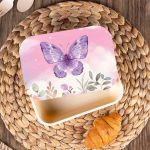 Σετ 3 Δώρα Purple Butterfly - Παγούρι, Δοχείο Φαγητού & Λαμπάδα