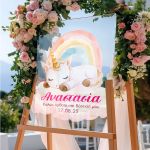 Διακοσμητική Ταμπέλα Βάπτισης με Σχέδιο Unicorn