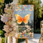 Ταμπέλα Καλωσορίσματος Βάπτισης με Σχέδιο Butterfly