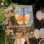 Ταμπέλα Καλωσορίσματος Βάπτισης με Σχέδιο Butterfly