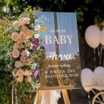Διακοσμητική Ταμπέλα Βάπτισης με Σχέδιο Flowers