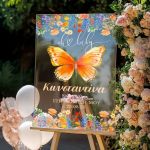 Ταμπέλα Καλωσορίσματος Βάπτισης με Σχέδιο Butterfly