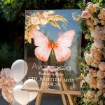 Πινακίδα Καλωσορίσματος Βάφτισης με Σχέδιο Πεταλούδα