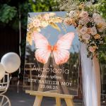Πινακίδα Καλωσορίσματος Βάφτισης με Σχέδιο Πεταλούδα
