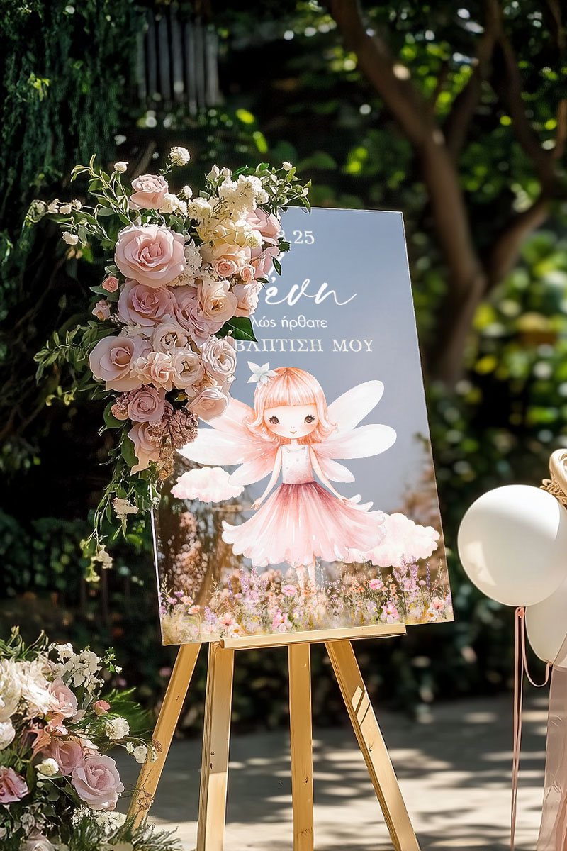 Ταμπέλα Καλωσορίσματος Βάπτισης με Fairytale Design
