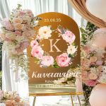 Διακοσμητική Ταμπέλα Βάπτισης με Σχέδιο Garden Theme