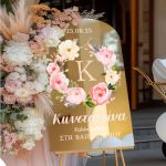 Διακοσμητική Ταμπέλα Βάπτισης με Σχέδιο Garden Theme