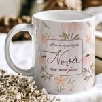 Σετ 2 Δώρα για Νονά, Εξατομικευμένο Νεσεσέρ με Φελλό & Κούπα
