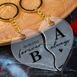 Μπρελόκ Κλειδιών σε Σχήμα Καρδιά & 2 Λαμπάδες, για Ζευγάρι