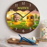 Ρολόι Τοίχου Παιδικό με Φωτογραφία & Premium Λαμπάδα