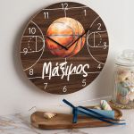 Παιδικό Ρολόι Τοίχου με Premium Λαμπάδα & Σχέδιο Basketball