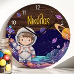 Παιδικό Ρολόι Τοίχου με Premium Λαμπάδα Σχέδιο Αστροναύτης