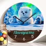 Παιδικό Ρολόι Τοίχου με Σχέδιο Αρκουδάκι & Premium Λαμπάδα