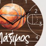 Παιδικό Ρολόι Τοίχου με Premium Λαμπάδα & Σχέδιο Basketball