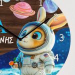 Παιδικό Ρολόι Τοίχου με Σχέδιο Αστροναύτης & Premium Λαμπάδα