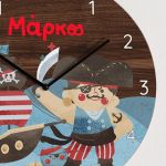 Παιδικό Ρολόι Τοίχου με Premium Λαμπάδα & Σχέδιο Πειρατής