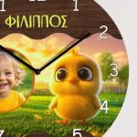 Ρολόι Τοίχου Παιδικό με Φωτογραφία & Premium Λαμπάδα