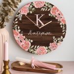 Παιδικό Ρολόι Τοίχου με Premium Λαμπάδα & Σχέδιο Τριαντάφυλλα