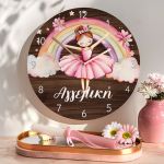 Παιδικό Ρολόι Τοίχου με Premium Λαμπάδα & Σχέδιο Μπαλαρίνα