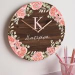 Παιδικό Ρολόι Τοίχου με Premium Λαμπάδα & Σχέδιο Τριαντάφυλλα