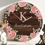 Παιδικό Ρολόι Τοίχου με Premium Λαμπάδα & Σχέδιο Τριαντάφυλλα