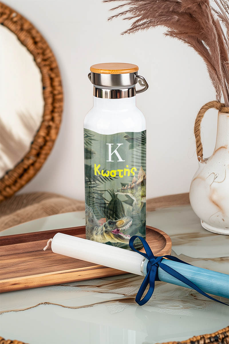 Θερμός Παιδικός με Σχέδιο Δεινόσαυρος & Premium Λαμπάδα