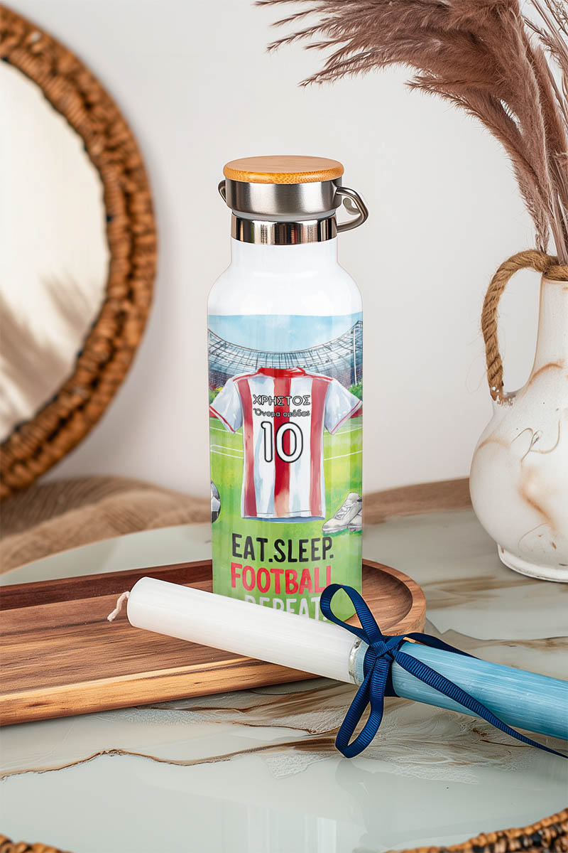 Παιδικό Παγούρι με Θέμα Κόκκινη Φανέλα & Premium Λαμπάδα