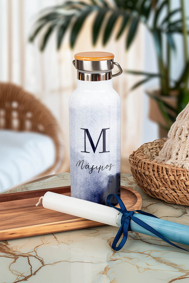 Παιδικό Παγούρι με Σχέδιο Μπλε Σκιές & Premium Λαμπάδα