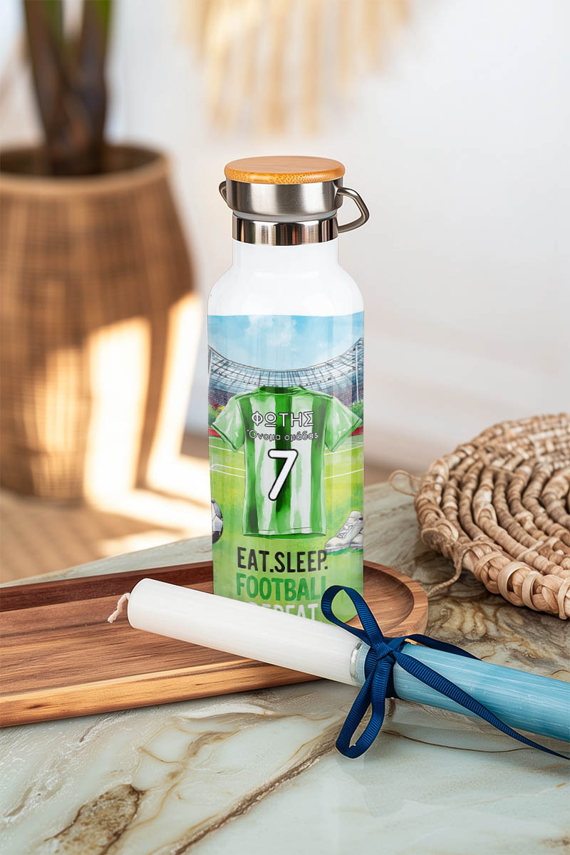 Παιδικό Παγούρι με Θέμα Πράσινη Φανέλα & Premium Λαμπάδα