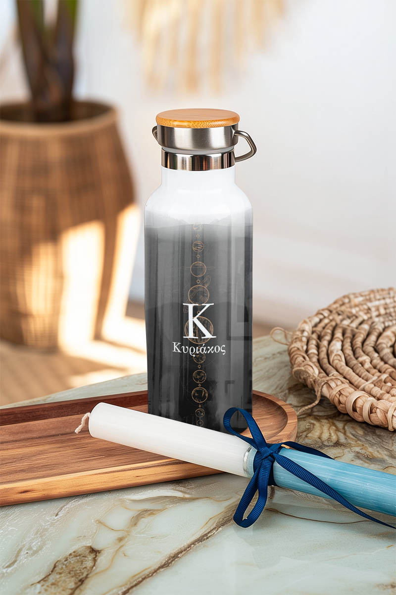 Θερμός με Σχέδιο Μίνιμαλ Σχέδιο Πλανητών & Premium Λαμπάδα