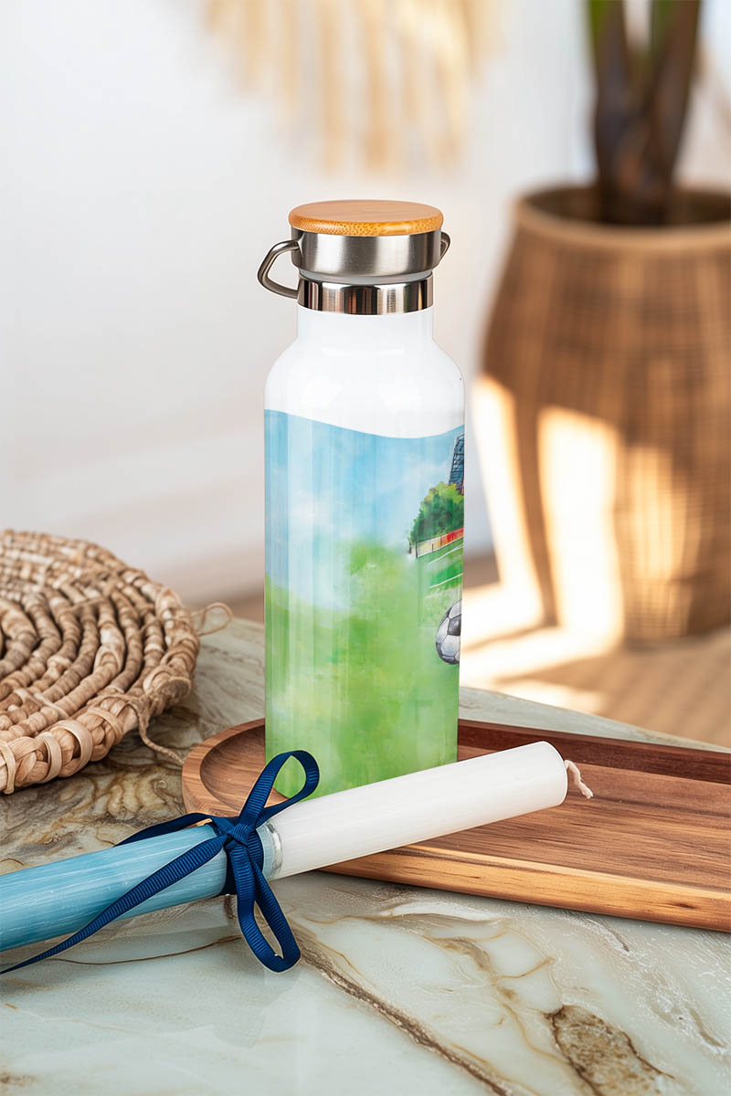 Παιδικό Παγούρι με Θέμα Ασπρόμαυρη Φανέλα & Premium Λαμπάδα