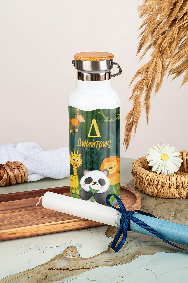 Παγούρι Παιδικό με Σχέδιο Άγρια Φύση & Premium Λαμπάδα