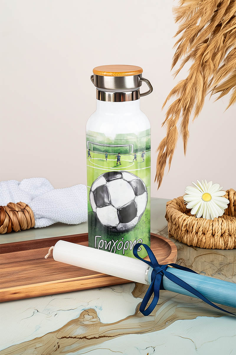 Παιδικό Παγούρι με Σχέδιο Ποδόσφαιρο & Premium Λαμπάδα