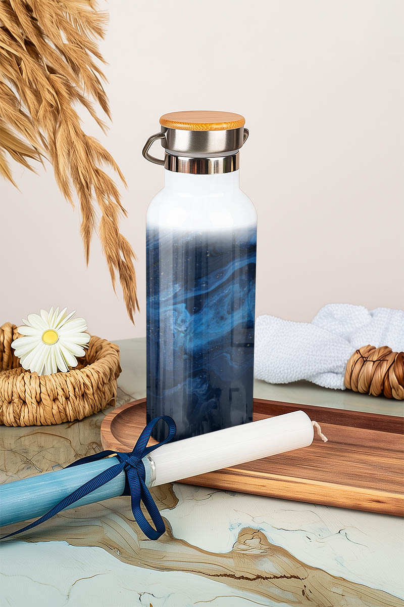 Παγούρι με Σχέδιο Μπλε Νερά & Premium Λαμπάδα