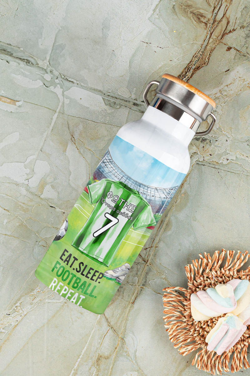 Παιδικό Παγούρι με Θέμα Πράσινη Φανέλα & Premium Λαμπάδα