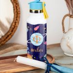 Παγούρι με Καλαμάκι σε Σχέδιο Πλανήτες & Premium Λαμπάδα