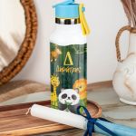 Παγούρι με Καλαμάκι σε Σχέδιο Άγρια Ζωάκια & Premium Λαμπάδα