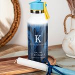 Παγούρι με Καλαμάκι σε Σχέδιο Blue Marble & Premium Λαμπάδα