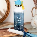 Θερμός με Καλαμάκι σε Σχέδιο Blue Design & Premium Λαμπάδα