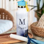 Θερμός με Καλαμάκι σε Σχέδιο Blue Pattern & Premium Λαμπάδα
