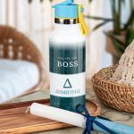 Παγούρι με Καλαμάκι σε Σχέδιο Minimalist & Premium Λαμπάδα