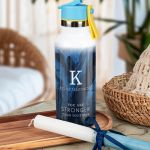 Παγούρι με Καλαμάκι σε Σχέδιο Blue Marble & Premium Λαμπάδα