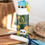 Παγούρι με Καλαμάκι σε Σχέδιο Άγρια Ζωάκια & Premium Λαμπάδα