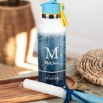 Θερμός με Καλαμάκι σε Σχέδιο Blue Design & Premium Λαμπάδα