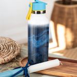 Παγούρι με Καλαμάκι σε Σχέδιο Blue Marble & Premium Λαμπάδα