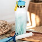 Παγούρι με Καλαμάκι σε Σχέδιο Mint Marble & Premium Λαμπάδα