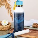 Παγούρι με Καλαμάκι σε Σχέδιο Blue Marble & Premium Λαμπάδα