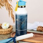 Θερμός με Καλαμάκι σε Σχέδιο Blue Design & Premium Λαμπάδα