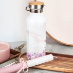 Παγούρι με Σχέδιο Μωβ Φλοράλ & Premium Λαμπάδα